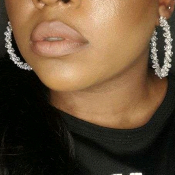 Gold hoop earrings Beaded Statement Boho faux Pearl chunky twist 💖2/$30 - Picture 5 of 14